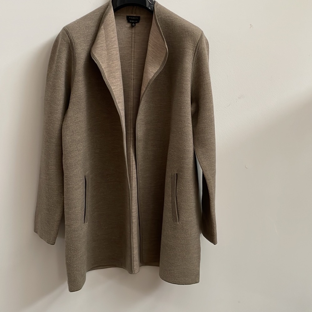 TALBOTS Merino Wool Long Cardigan
